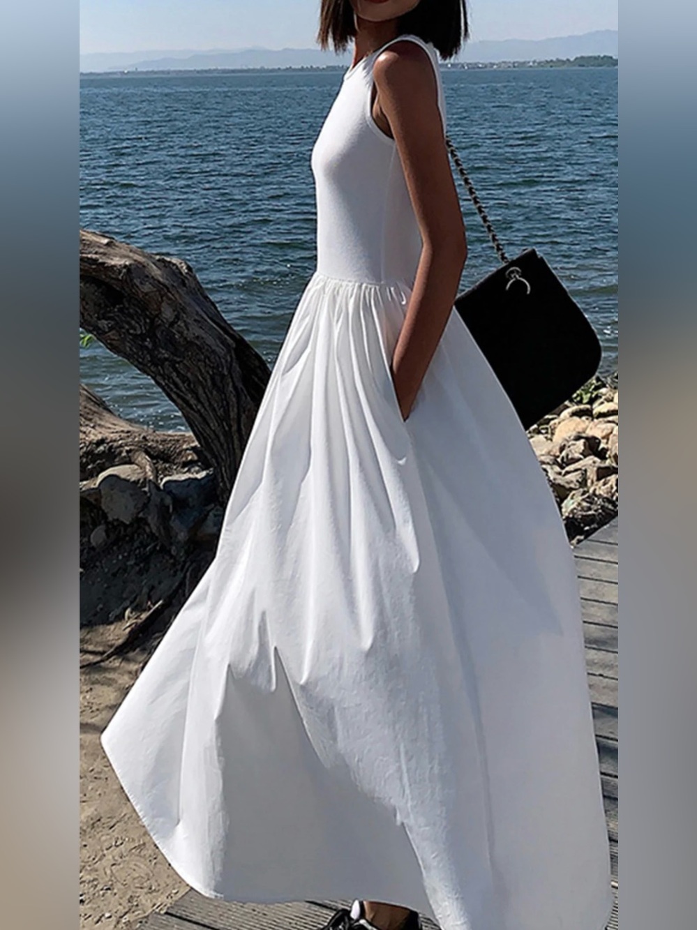 NWT Commense White Sleeveless Dress - XS